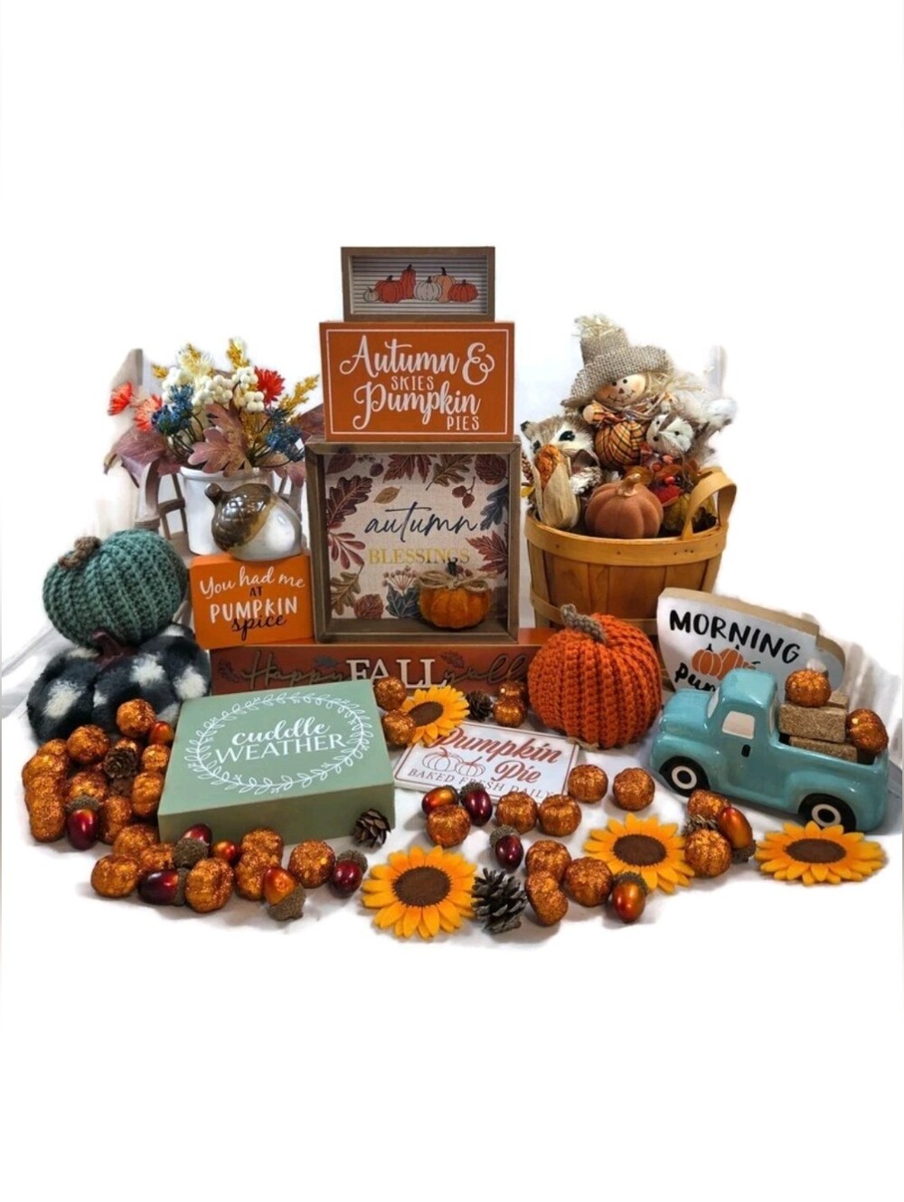 Large Fall Autumn Home Decor Lot Hobby Lobby Michaels Pumpkins Signs Tabletop